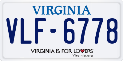 VA license plate VLF6778