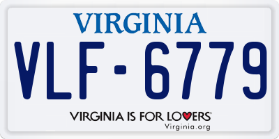 VA license plate VLF6779
