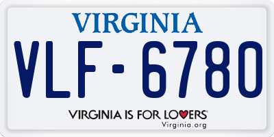 VA license plate VLF6780