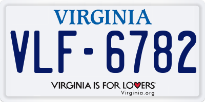 VA license plate VLF6782