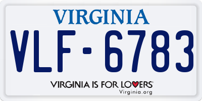 VA license plate VLF6783