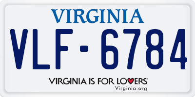VA license plate VLF6784