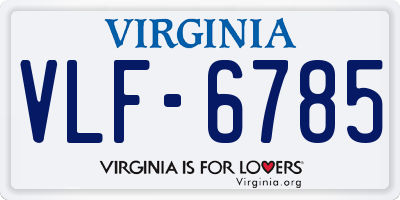 VA license plate VLF6785