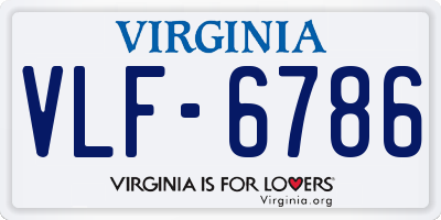 VA license plate VLF6786
