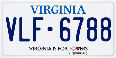 VA license plate VLF6788
