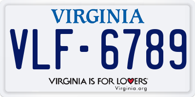 VA license plate VLF6789