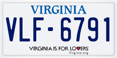 VA license plate VLF6791