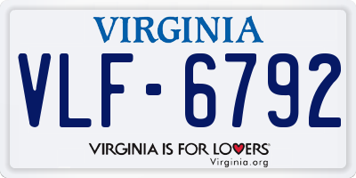 VA license plate VLF6792