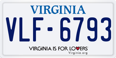 VA license plate VLF6793