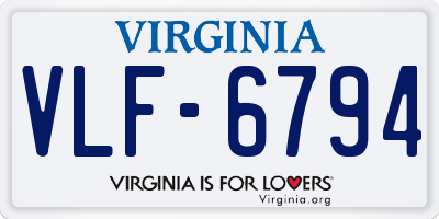 VA license plate VLF6794