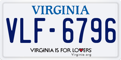 VA license plate VLF6796