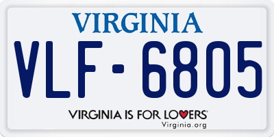 VA license plate VLF6805