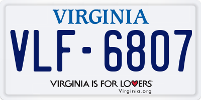 VA license plate VLF6807