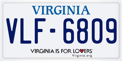 VA license plate VLF6809