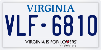 VA license plate VLF6810