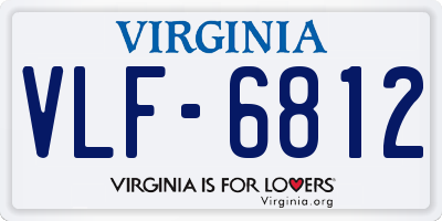 VA license plate VLF6812