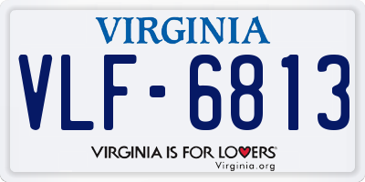 VA license plate VLF6813