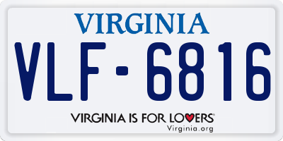 VA license plate VLF6816