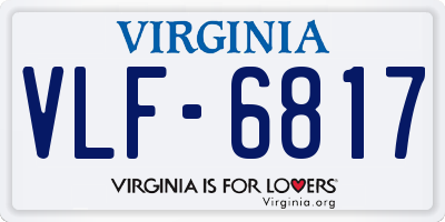 VA license plate VLF6817