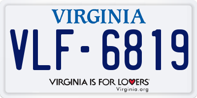 VA license plate VLF6819