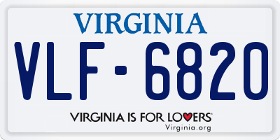 VA license plate VLF6820