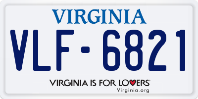VA license plate VLF6821