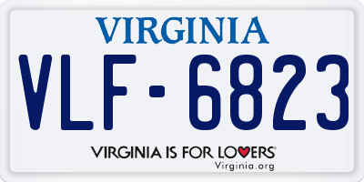 VA license plate VLF6823