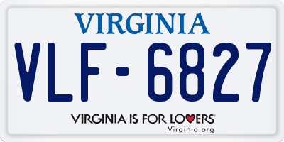 VA license plate VLF6827