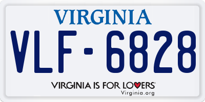 VA license plate VLF6828