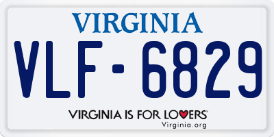 VA license plate VLF6829