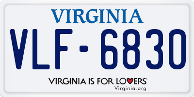 VA license plate VLF6830