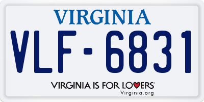 VA license plate VLF6831