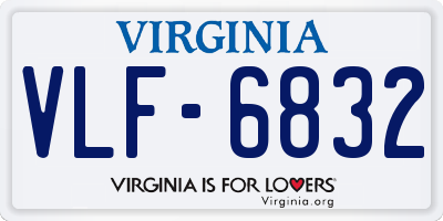 VA license plate VLF6832