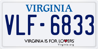 VA license plate VLF6833