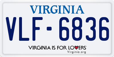 VA license plate VLF6836