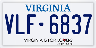 VA license plate VLF6837