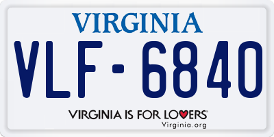 VA license plate VLF6840