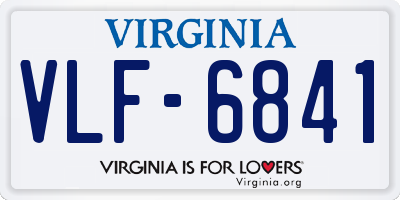 VA license plate VLF6841