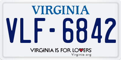 VA license plate VLF6842