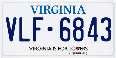 VA license plate VLF6843