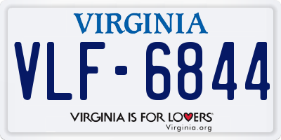 VA license plate VLF6844