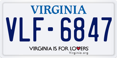 VA license plate VLF6847