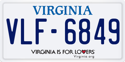 VA license plate VLF6849