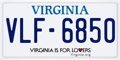 VA license plate VLF6850