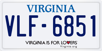 VA license plate VLF6851