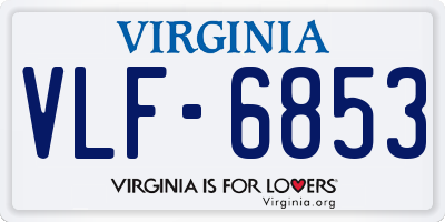 VA license plate VLF6853