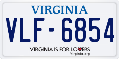 VA license plate VLF6854