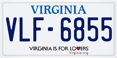 VA license plate VLF6855