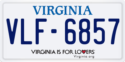 VA license plate VLF6857