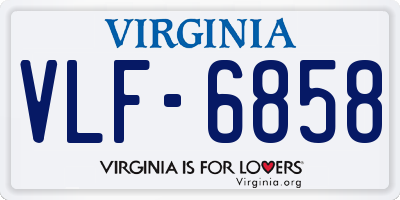 VA license plate VLF6858